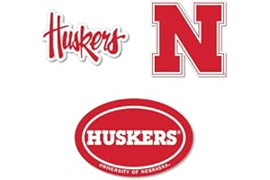 SDS DESIGN ASSOCIATES, INC. Large Auto Magnets, 3 Pack Durable Magnets. Size: Two 6" and One 3" Magnet (Nebraska Cornhuskers)