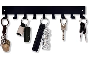 Sanshaoye Key Holder for Wall Decorative, Metal Key Holder, Key Organizer for Wall Mount, Hanging Key Rack with 9 Hooks, Key Hooks for Hallway Entryway Office Kitchen Farmhouse (9 Hooks)