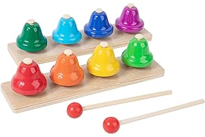 8 cloches de bureau colorées pour enfants avec 2 marteaux instrument éducatif pour enfants et tout-petits