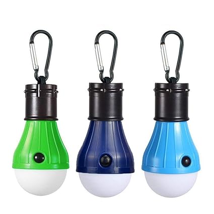 JTENG 3 Stücke Campinglampe LED mit Karabiner Camping Lantern Tragbare Laterne Zelt Leuchtmittel Zeltlampe Glühbirne Set für 