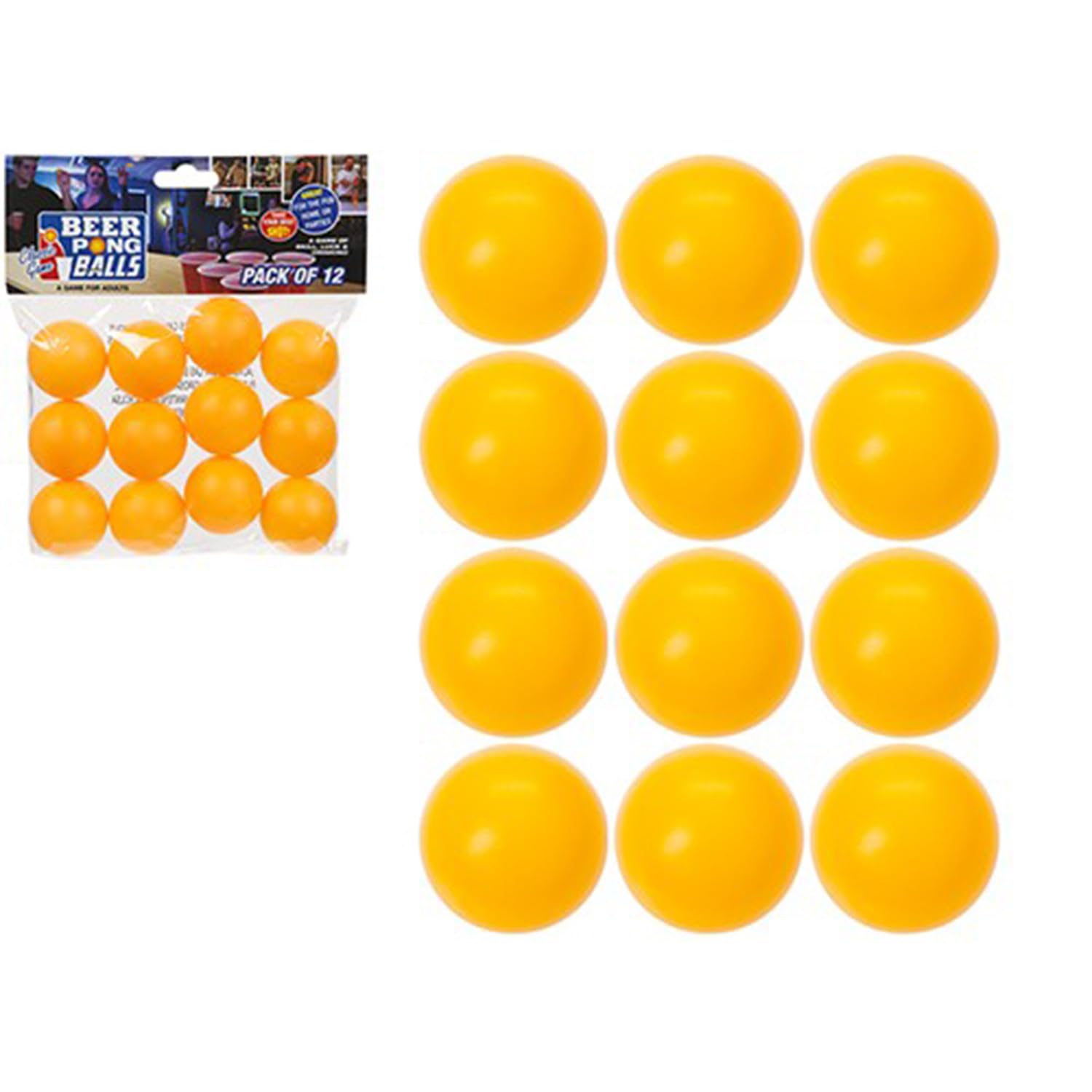 Orange Beer Pong Spare Balls - (Pack of 12) - Premium Quality & Vibrant Color - Perfect Bounce For Ultimate Party Fun & Games Experience