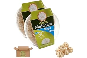 Krunchy Melts Meringue Cookies, Sugar-Free Vanilla, Low-Calorie, Fat-Free, Gluten-Free, Keto-Friendly, Zero Net Carbs (2-Pack) - Packed by Brookville Marketplace