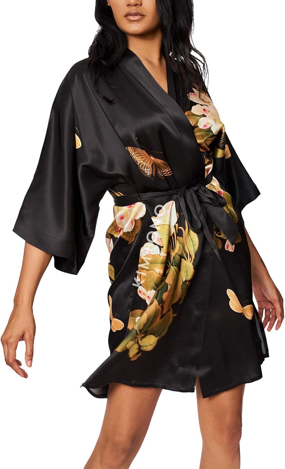 short silk kimono jacket