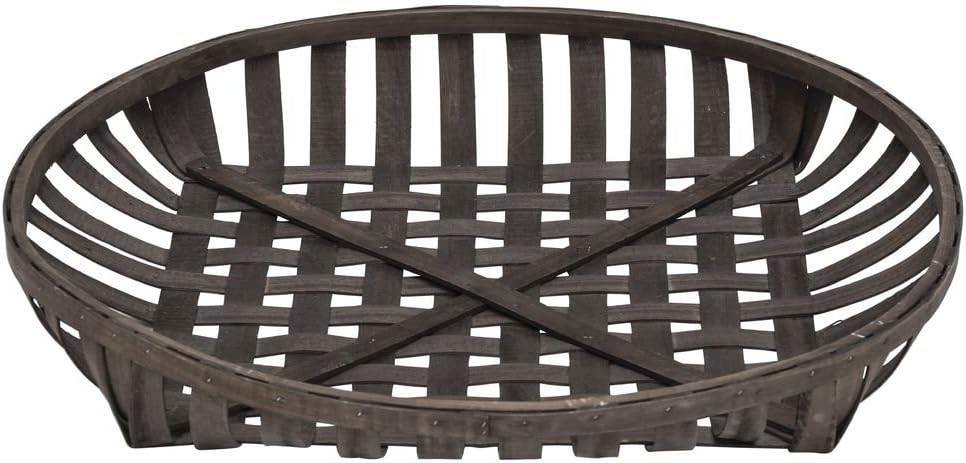 HUBERT Round Chip Wood Tobacco Basket - 30"Dia x 4"H