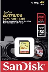 SanDisk Extreme 256GB SDXC U3 V30 Class 10 SD Card SDSDXV5-256G-GNCIN view 3