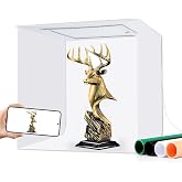 Photo Light Box, Mini Photo Studio Light Box, 12"x12" Portable Folding Photography Light Tent kit with CRI >97 144 LED Light 3600lm 5500k &amp; 4 Backdrops for Jewelry/Watches/Small Size Products