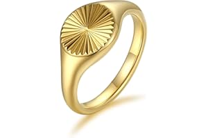ALRNBY Gold Rings for Women 18K/14K Gold Plated Rings North Star High Polished Vintage Rings for Women 316L Stainless Steel R