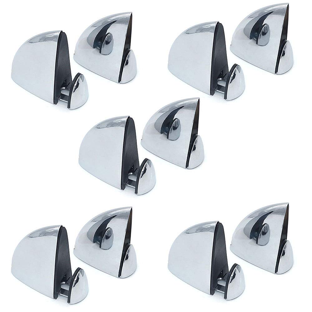 Set of 10 Mini NUZAMAS Glass Clamps, Wood/Glass Shelf Bracket, Glass Support Wood Holders, Fish Mouth Shape Clip, Adjustable Clamping 3-13mm Thickness, Zinc Alloy Chrome Finished