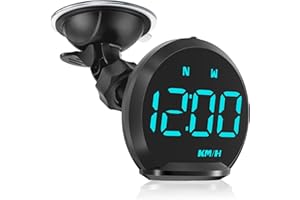 MAIMEIMI GPS Speedometer HUD Digital Speedometer for Cars, MPH, Compass, Clock, Overspeed Alarm, Fatigue Driving Alarm, Heads Up Display for All 5V Vehicles