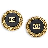 What Goes Around Comes Around Women's Pre-Loved Chanel Black Gold CC In Chain Link Earrings, Black, One Size