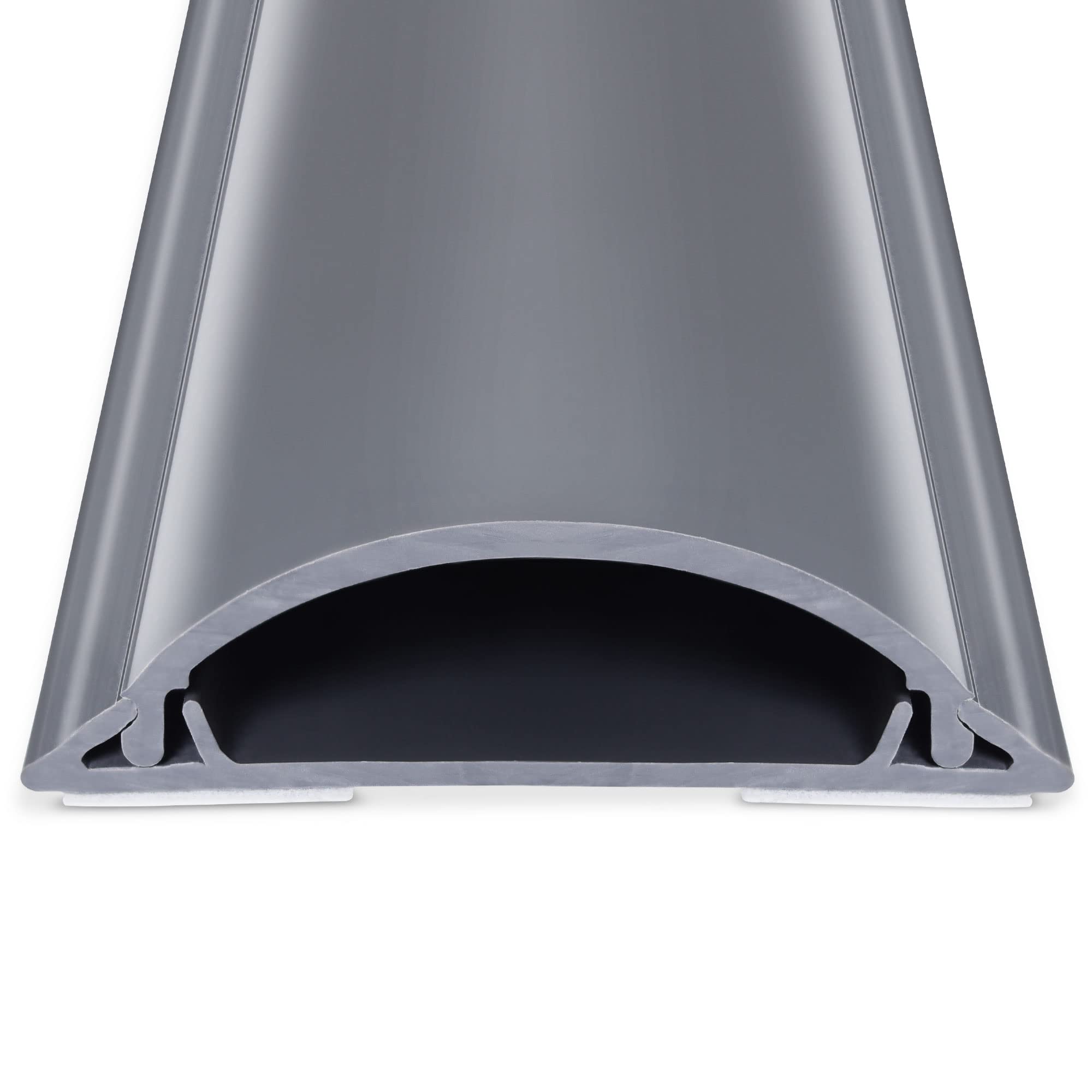 Photo 1 of Cord Cover 6.6ft(2xL3.3Ft), Large Capacity Gray PVC Cord Hider - Hard Floor Wire Cover for Cable Management - 1.8" W x 0.6" H