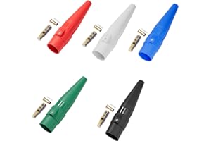 ZGTOOLS (5PCS Male) CLS40 400A Cam Lock Power Connector, Camlock Wire Set with 5 Male for Power Distro Cord, 2/0-4/0 Cam-Lock Cable, 600V Camlocks Connectors for Stage Entertainment/Industrial, 5 Colors