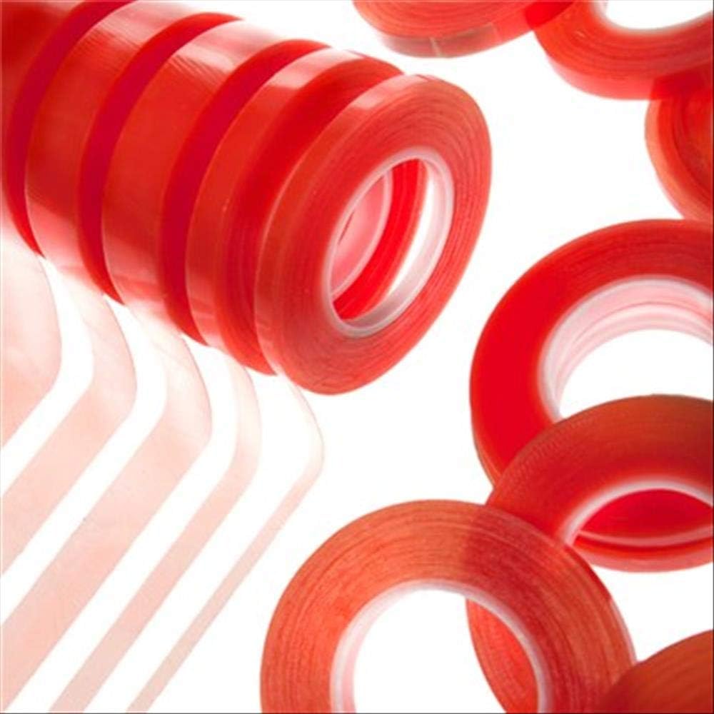 12mm Red Double Sided Adhesive Sticky Tape Easy Lift Super Strong EXTRA LONG 50m, 12mm * 50m - Image 3