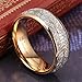 Three Keys Jewelry 6mm 8mm Imitated Meteorite Arrows Inlay Mens Tungsten Wedding Ring Band Gold Polished