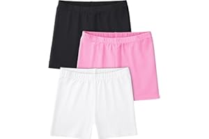 Somaibo 3 Pack Girls Bike Shorts Cartwheel Shorts Kids Basic Cotton Under Dress Shorts Biker Shorts for Running Dance