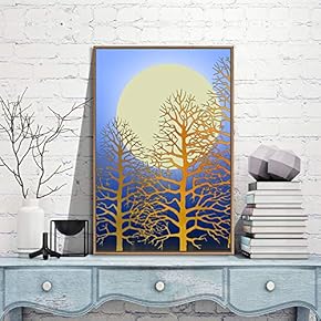 Framed Canvas Wall Art for Living Room, Bedroom Moon Canvas Prints for Modern Home Decoration Ready to Hang - 16"x24" inches