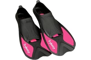 Trybesty Swim Fins,Short Snorkel Fins Travel Size Flippers for Snorkeling Diving Swimming Adult Men Women
