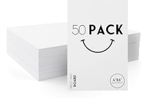 Golden State Art, 50 Pack 4x6 Uncut Photo Mat Matboard, White Backing Board for Frame, Picture, Print