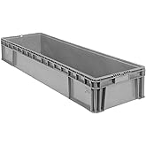 Buckhorn SW4815080201000 Plastic Straight Wall Storage Container Tote, (48-Inch x 15-Inch x 7-1/2-Inch), Light Gray