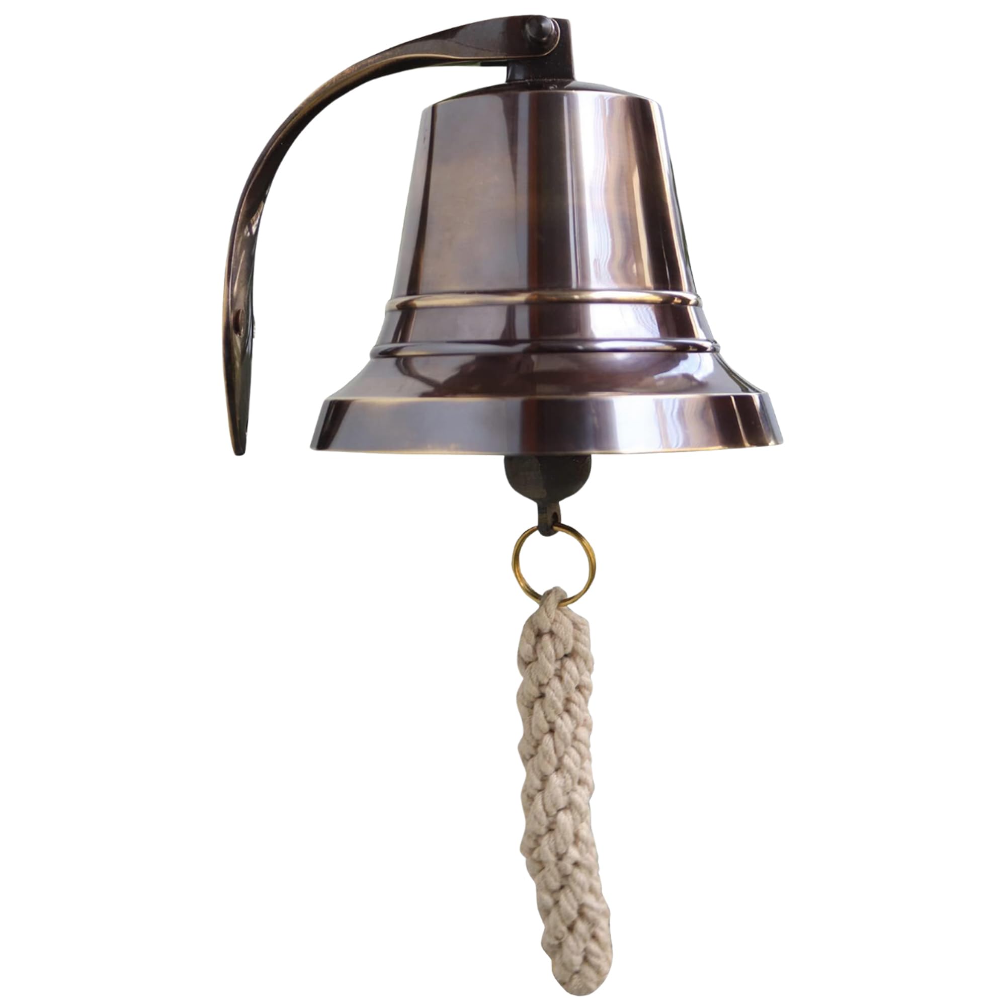 The Metal Magician 5 Solid Brass Bell Quality Marine Wall Mounted Ship Bronze Finished Hanging Bell Perfect for Dinner, Indoor, Outdoor, School, Bar, Reception, Last Order & Church by