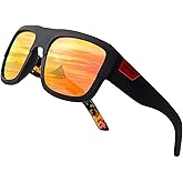 RAKREN Square Polarized Sunglasses for Men and Women Classic Driving Sports Sunglasses Men 100% UV Protection Goggles R03