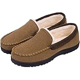 Men's Micro Wool Moccasin Slippers with Plush Fleece Lining