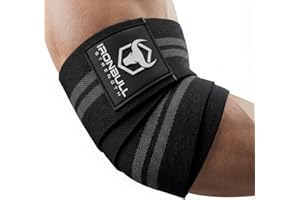Elbow Wraps (1 Pair) - 40" Elastic Elbow Support & Compression - for Weightlifting, Powerlifting, Fitness, Cross Training & G