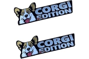 ELNas Dog Car Badge Laser Cutting Car Emblem, 3D Auto Rear Tailgate Dog Badge Decal,Funny Dogs Badge Rated Car Emblem,Dog Edition Acrylic Car Badges Stickers for Car, Truck (Corgi)