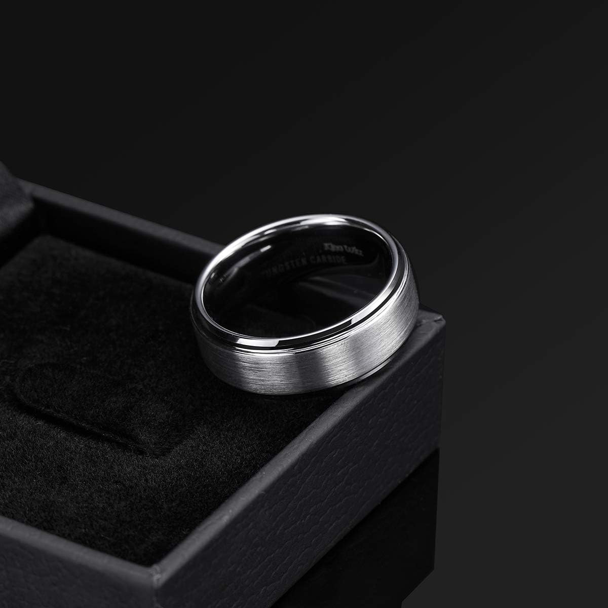 King Will Basic Tungsten Ring for Men 6mm/7mm/8mm/9mm/10mm Tungsten Wedding Band Matte Brushed Finish Comfort Fit | 