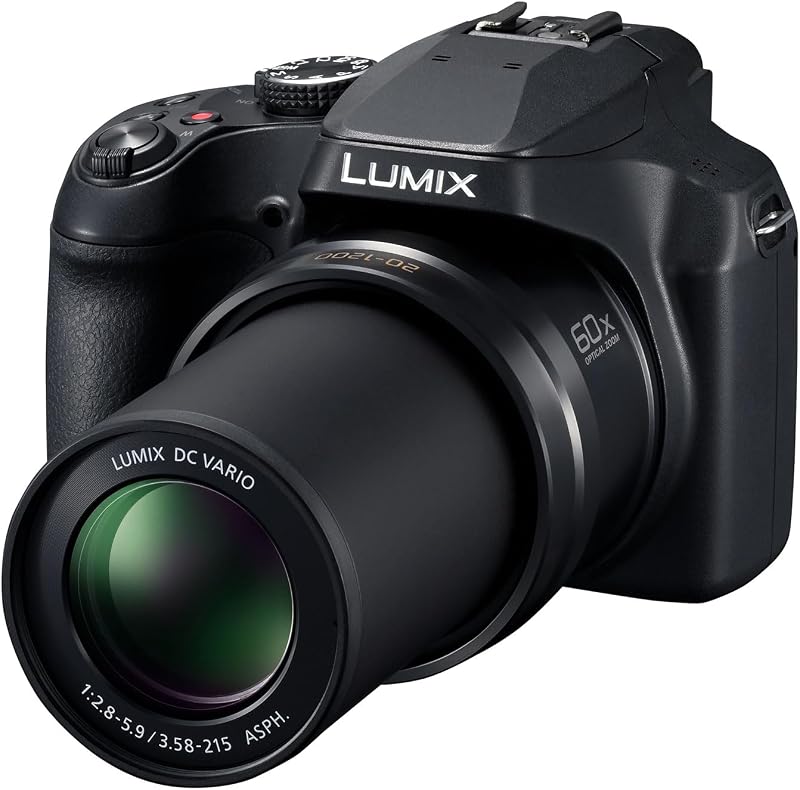 Lumix DC-FZ82DE Bridgekamera mit 20-1200 mm F2.8-5.9 Objektiv, 18,1 MP, 4K Video & Foto, OLED Live-View-Sucher, LCD-Touchscreen, USB-C, Schwarz