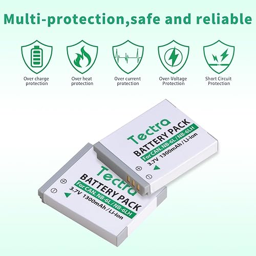 Sx710 Hs Canon Powershot Sx530hs Battery Tectra 2pcs NB-6L NB-6LH - Main Image