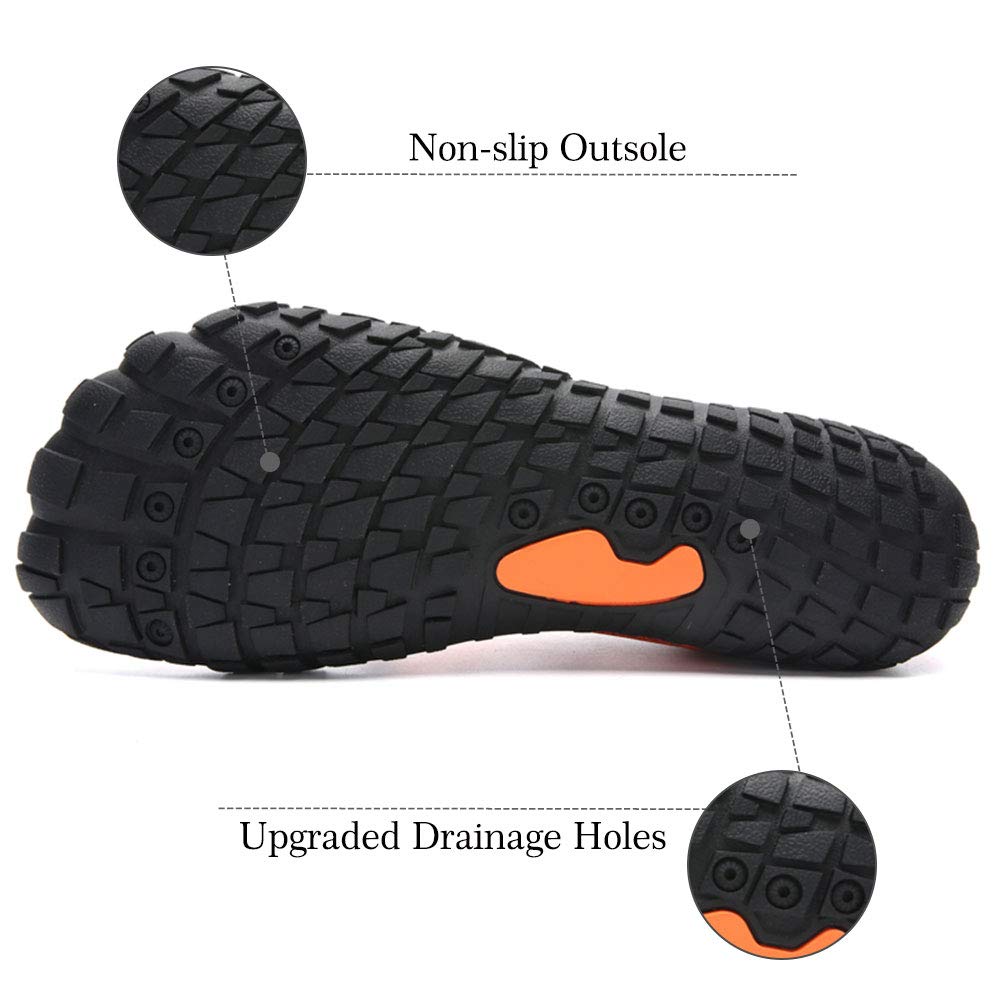 MARITONY Water Hiking Shoes for Men, Lightweight Quick Dry Barefoot Socks Water Aerobic Swim Shoes with Toes, Water Sneaker for Beach Diving Surf, 1901 OrangeRed 45