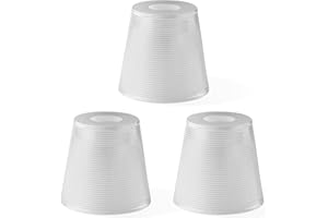 MIAOMEIO Plaid Clear Glass Shade, Lampshade with 1-5/8" Fitter, Cone Replacement Shade for Pendant Light, Wall Sconce, Vanity Light, Table Lamp, 3 Pack