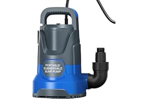 PANRANO Sump Pump Submersible 1 HP 4000 GPH Utility Water Pump Portable Transfer Electric Water Sump Pumps with 8 Accessories for Swimming Pool Draining Garden Spa Hot Tub Pond Flood Basement Yard
