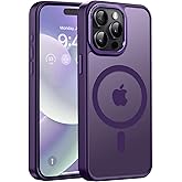 Newfuture Upgraded Magnetic for iPhone 15 Pro Max Case [Compatible with Magsafe] [Mil-Grade Protection], Pocket-Friendly, Slim Translucent Phone Case Cover for iPhone 15 Pro Max 6.7", Deep Purple