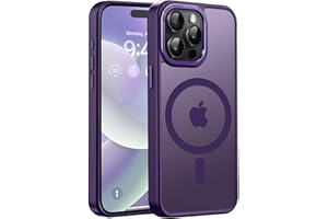 Newfuture Upgraded Magnetic for iPhone 15 Pro Max Case [Compatible with Magsafe] [Mil-Grade Protection], Pocket-Friendly, Slim Translucent Phone Case Cover for iPhone 15 Pro Max 6.7", Deep Purple