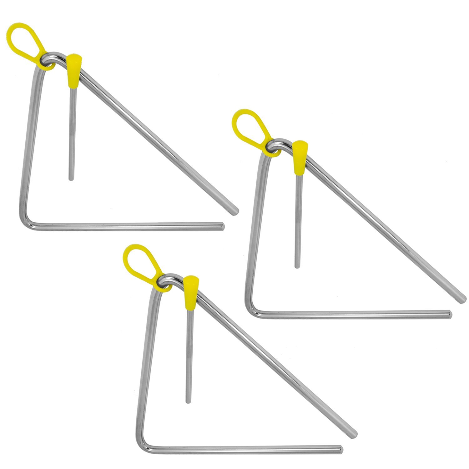 TIGER TRI14-3-MT 20CM (8") Heavy-Duty Steel Triangle Instrument, Complete with Rubberised Handle and Beater, Ideal for Early Development of Rhythm and Primary School Use, Pack of 3 — image 1