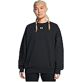 Under Armour Women Rival Fleece Oversized Crew, (001) Black / / White, Small