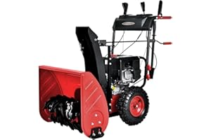 PowerSmart 24-Inch 2-Stage Self-Propelled Gas Snow Blower 212cc Engine with Electric Start, LED Light