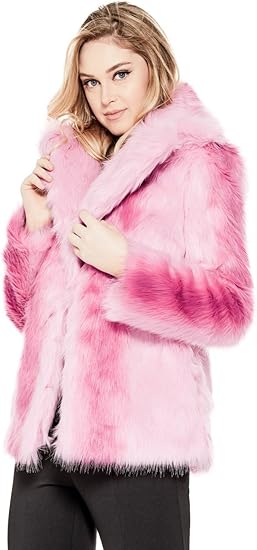 guess pink fur jacket