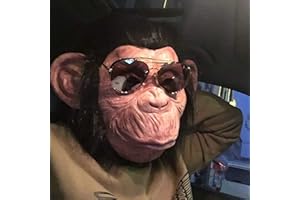 MLTAO Latex Gorilla Mask Orangutan Cosplay Costume Novelty Animal Monkey Full Head Masks Costumes with Hair Halloween Christmas Creative Dress up Party Props