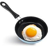 HERCHR 5 Inch Mini Nonstick Egg Pan, Small Frying Pan Nonstick Small Egg Frying Pan Stainless Steel Pan Blue