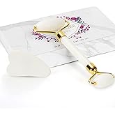 YLTNEUQER Gua Sha Facial Massage Tool & Jade Roller Set, Facial Massager for Face, Neck, Back, Arms, Legs, Eye,SPA Gifts for 