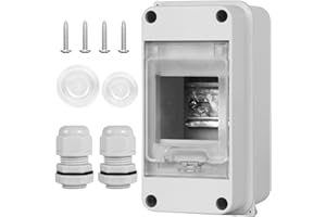 XINYIELE Waterproof Distribution Protection Box, ABS Plastic Breaker Electrical Box and Transparent Cover IP65, for Indoor Outdoor Wall Circuit Breaker (HT-3WAY)