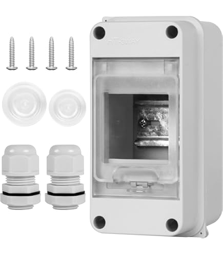 Garneck 2-Pack Electrical Box DIN Rail Outdoor Distribution Protection Case – IP65 Waterproof Enclosure With Transparent Window For Circuit Breakers, White