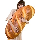 Levenkeness 3D Simulation Bread Shape Plush Pillow,Soft Butter Toast Bread Food Cushion Stuffed Toy for Home Decor 31.4"