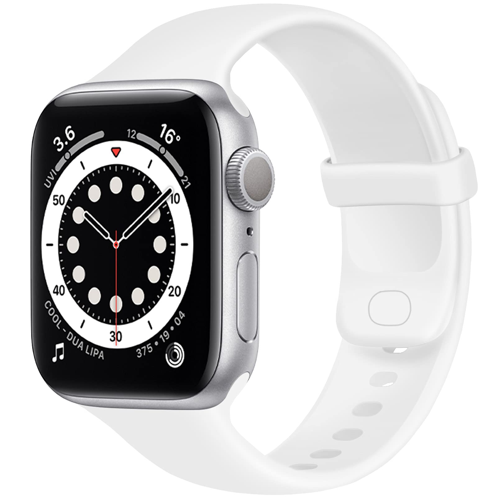 TopPerfekt classical design Sport Strap Compatible with Apple Watch Straps 42/44/45/49mm, Soft Silicone Wristbands Replacement Straps for Apple iWatch Series Ultra SE 7 6 5 4 3 2 1 for Women Men Kids