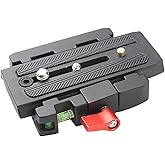 Andoer Camera Quick Release Clamp Adapter & Quick Release Plate P200 Compatible for Manfrotto 500AH 701HDV 503HDV Q5