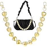Heart Purse Chain Handbag Straps, Gold Handbag Bag Purse Chain Strap, Short Plastic Charm Chains, Replacement Charm Women's Bags Accessory for Shoulder Crossbody Bags Wallets Women DIY Decoration