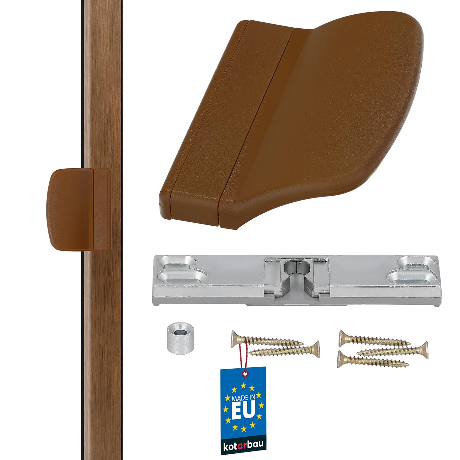 KOTARBAU Practical Balcony Door Handle 6th Brown Safe Smoking Patio Door Look Handle Close Handle Shell Universal Balcony Door Catch